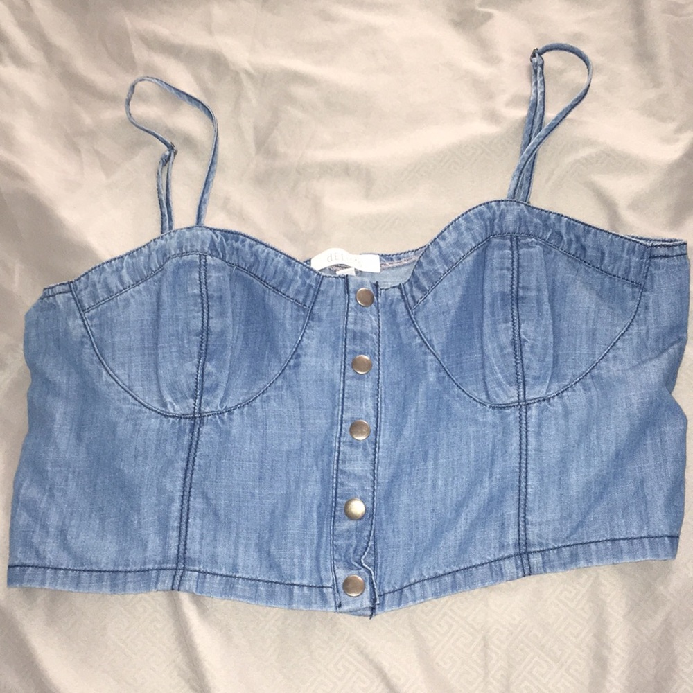 Crop cami denim top